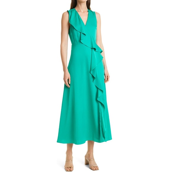 Ted Baker Dresses & Skirts - 🔥🔥🔥NEW Ted Baker London Ruffle Detail Stretch Satin Midi Dress